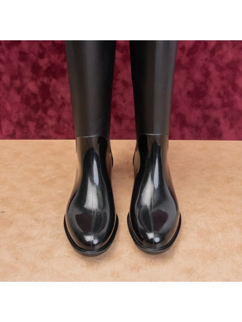 Tommy Hilfiger Wmn Black  Festival Farm Riding Wellies Rubber Rain Boots sz 7